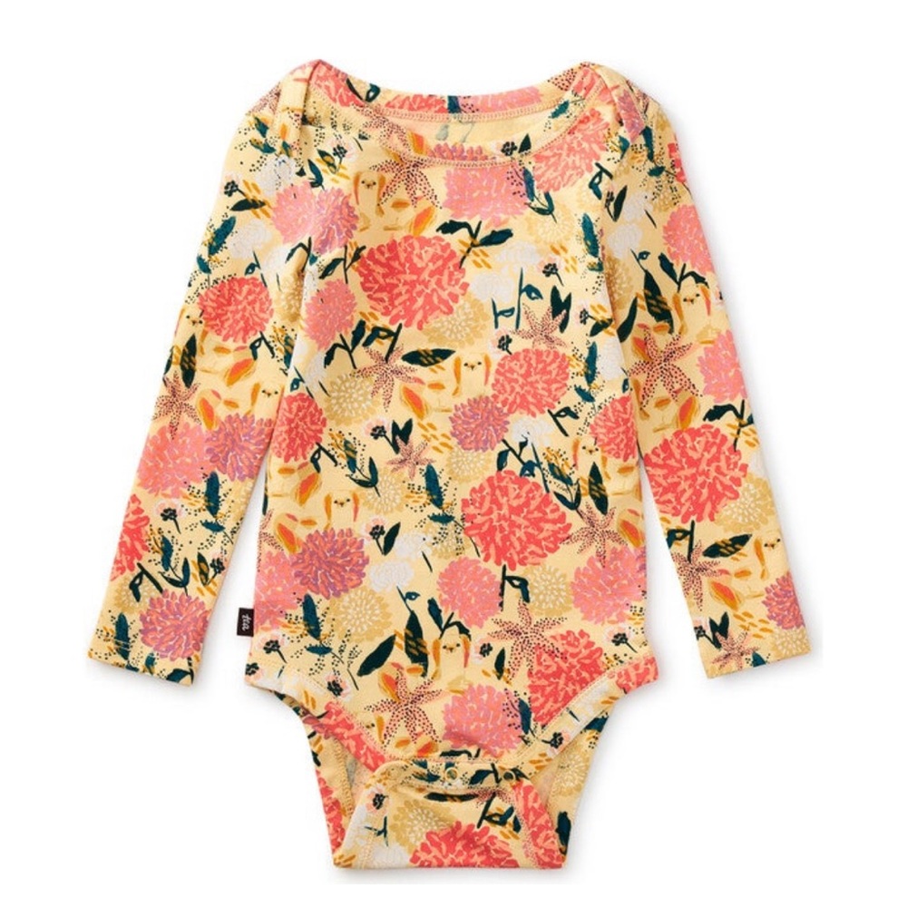 Tea Collection Printed Bodysuit - Japanese Chin Floral Pink 3-6M